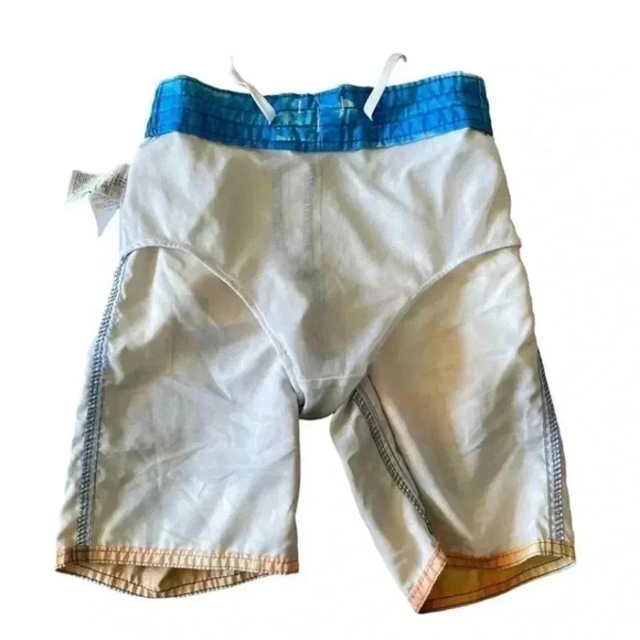 Old Navy Yellow Blue City Sunset Boys Swimming Board Short Pants SZ S( 6/7) - Picture 5 of 8